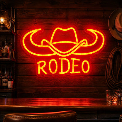Rodeo Cowboy Hat Longhorn Vintage LED Neon Sign Home Neon Signs - Shineneon
