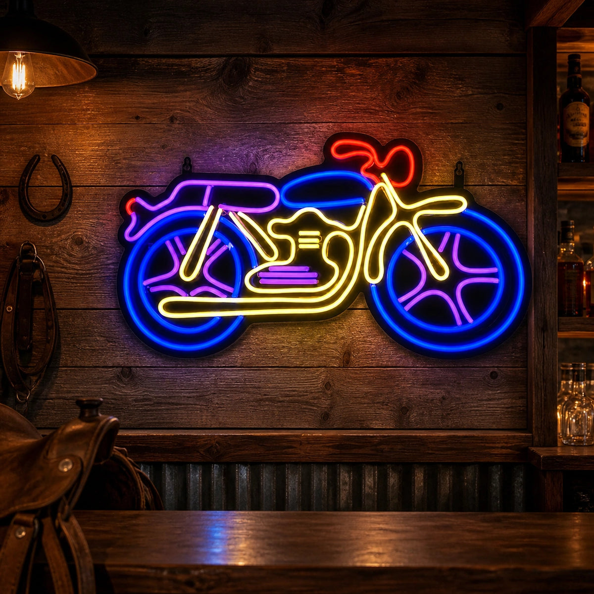 Saddlebag Cruiser Motorcycle Vintage LED Neon Sign Home Neon Signs - Shineneon