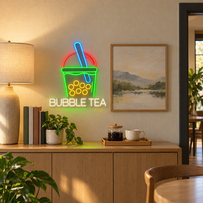 Bubble Tea Drink LED Neon Sign Dimmable Wall Light - Shineneon