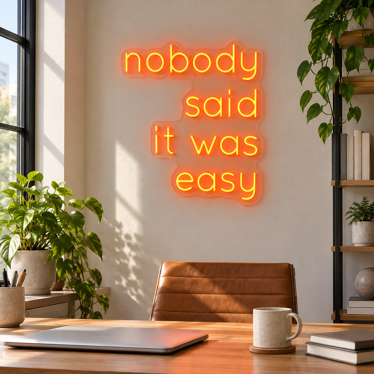 Nobody Said It Was Easy LED Neon Sign Dimmable Wall Light Wall Neon Signs - Shineneon