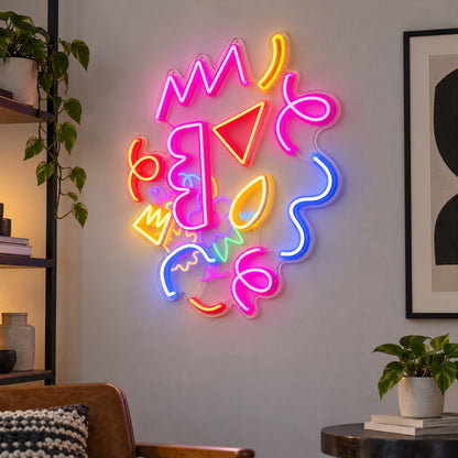 Colorful Abstract LED Neon Sign, Dimmable Wall Light - Shineneon