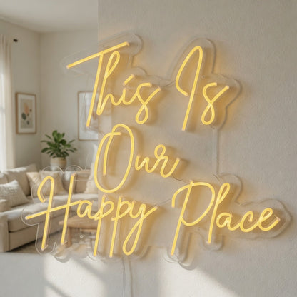 This Is Our Happy Place LED Neon Sign Bold Retro Caps - Shineneon