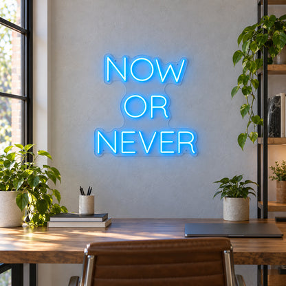 Now or Never LED Neon Sign Boxed Caps Design Wall Neon Signs - Shineneon