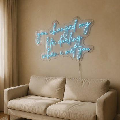 You Changed My Life Darling When I Met You LED Neon Sign - Shineneon