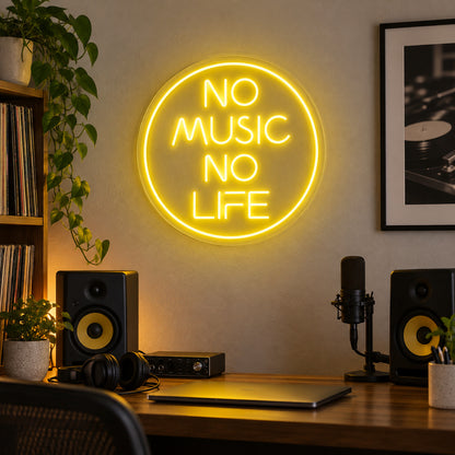 No Music No Life LED Neon Sign Dimmable Wall Light Wall Neon Signs - Shineneon