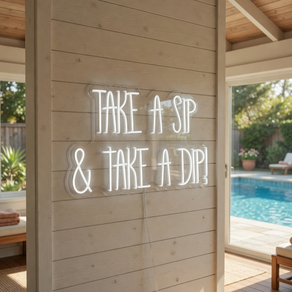 Take a Sip and Take a Dip LED Neon Sign - Shineneon