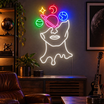 Galaxy Brain the Solar System Milky Way LED Neon Sign for Man Cave - Shineneon