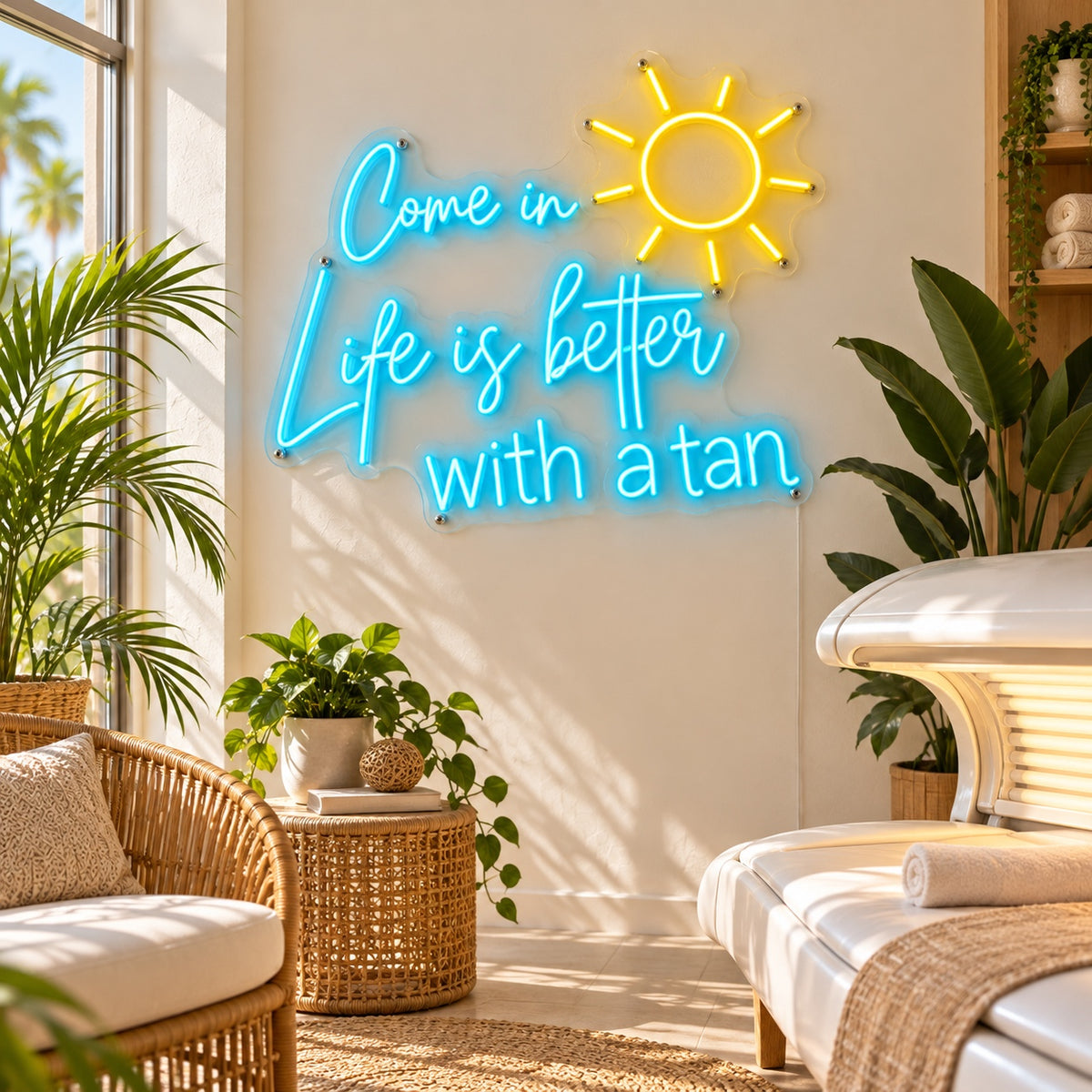 Come in Life Is Better with a Tan LED Neon Sign Dimmable Wall Light Wall Neon Signs - Shineneon