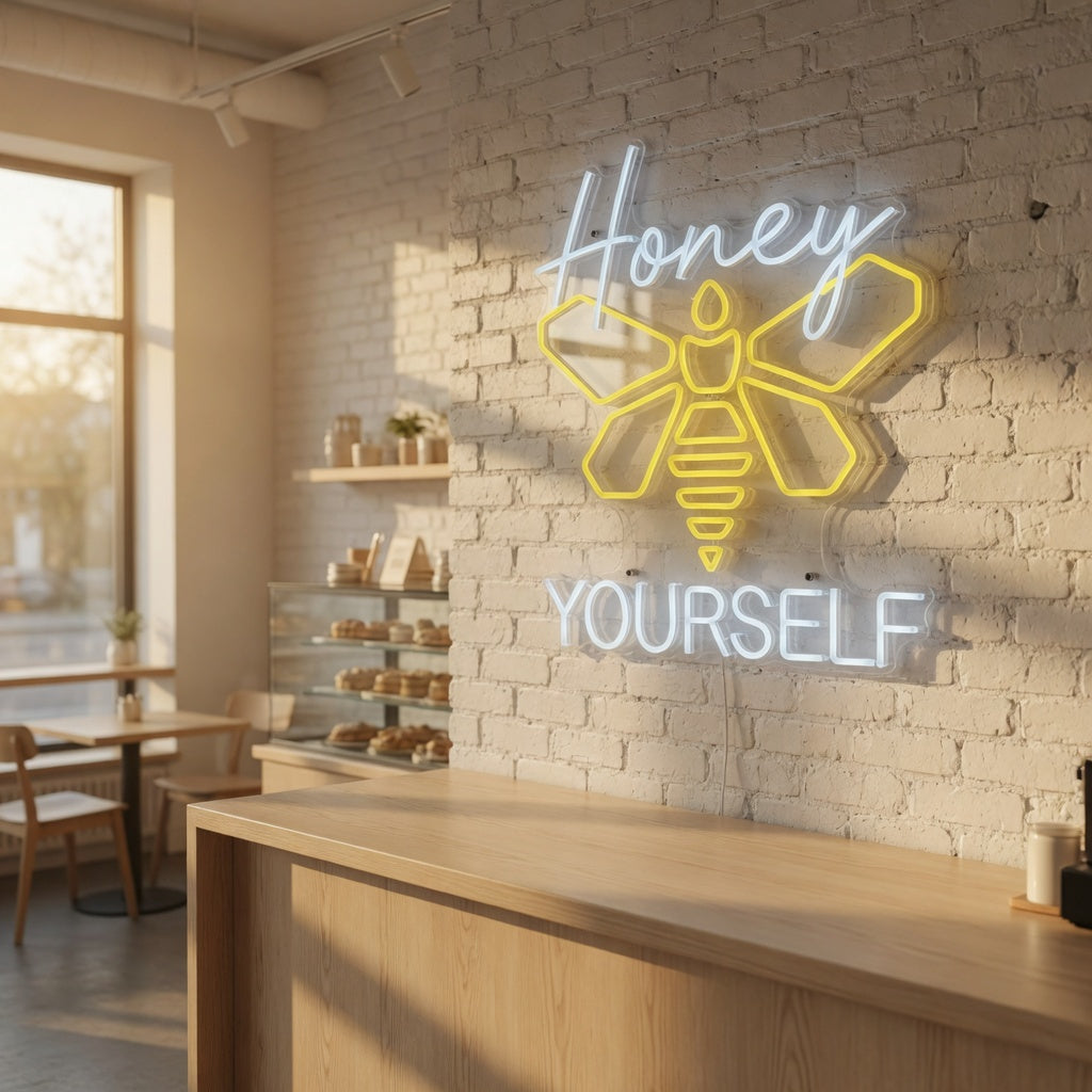 Honey Bee Yourself LED Neon Sign Dimmable Wall Light - Shineneon
