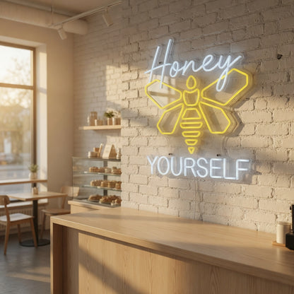 Honey Bee Yourself LED Neon Sign Dimmable Wall Light - Shineneon