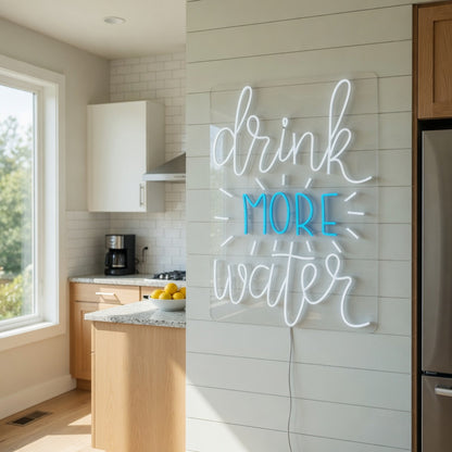 Drink More Water LED Neon Sign - Shineneon