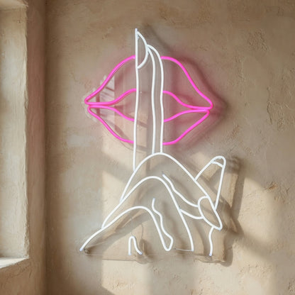 Secret Finger on Lip LED Neon Sign - Shineneon