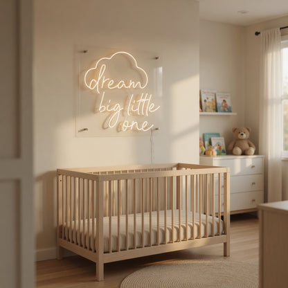 Dream Big Little One LED Neon Sign for Kids Room Dimmable Wall Decor - Shineneon