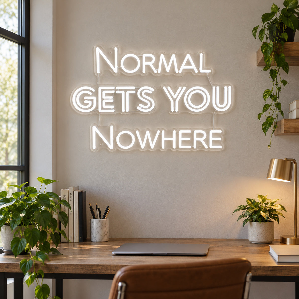 Normal Gets You Nowhere LED Neon Sign Clean Caps Design Wall Neon Signs - Shineneon
