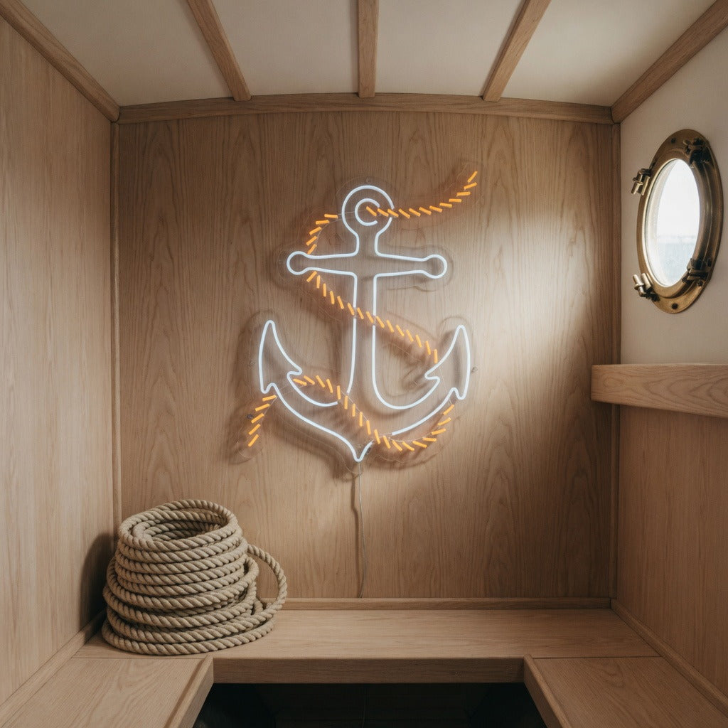 Anchor LED Neon Sign Two Tone Anchor Design - Shineneon