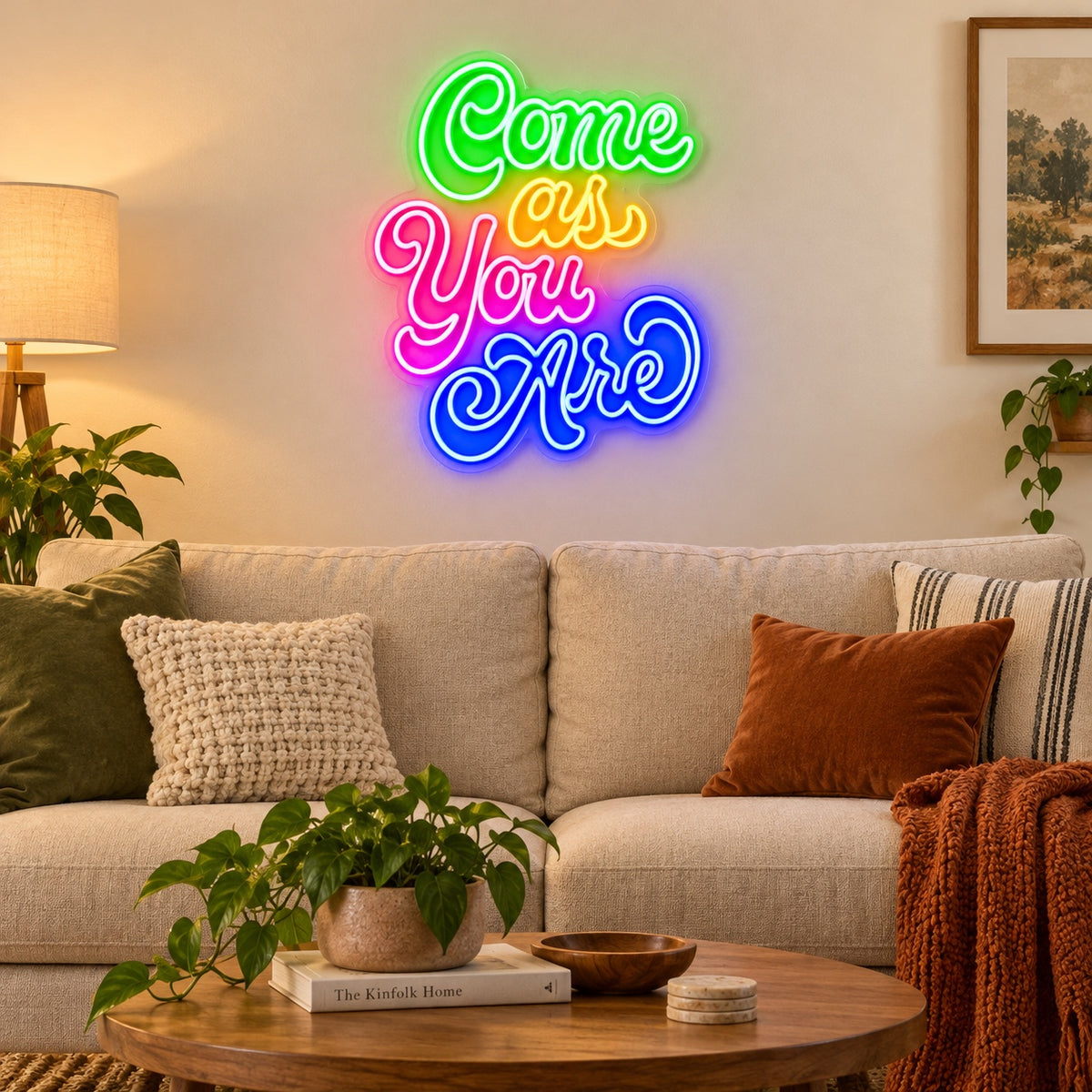 Come As You Are LED Neon Sign, Cozy Lounge Script - Shineneon
