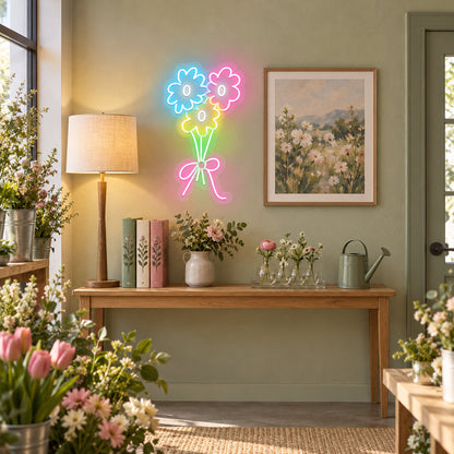 Bouquet of Flowers LED Neon Sign for Salon Light Up Business Decor - Shineneon