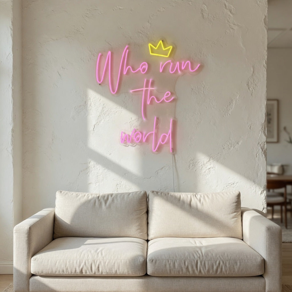 Who Run the World LED Neon Sign Dimmable Wall Light - Shineneon