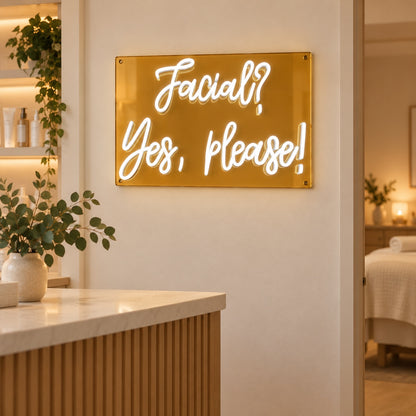 Facial Yes Please! LED Neon Sign Dimmable Wall Light - Shineneon