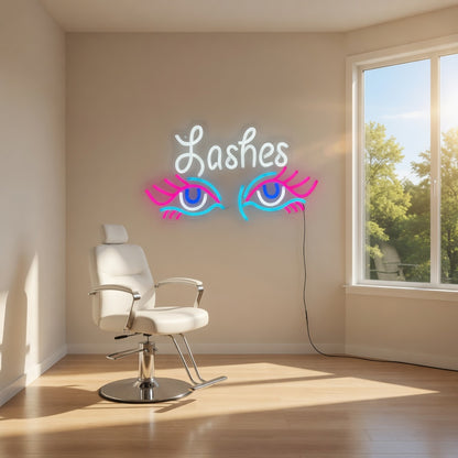 Lashes Neon Sign Eyes LED Neon Sign Dimmable Wall Light - Shineneon