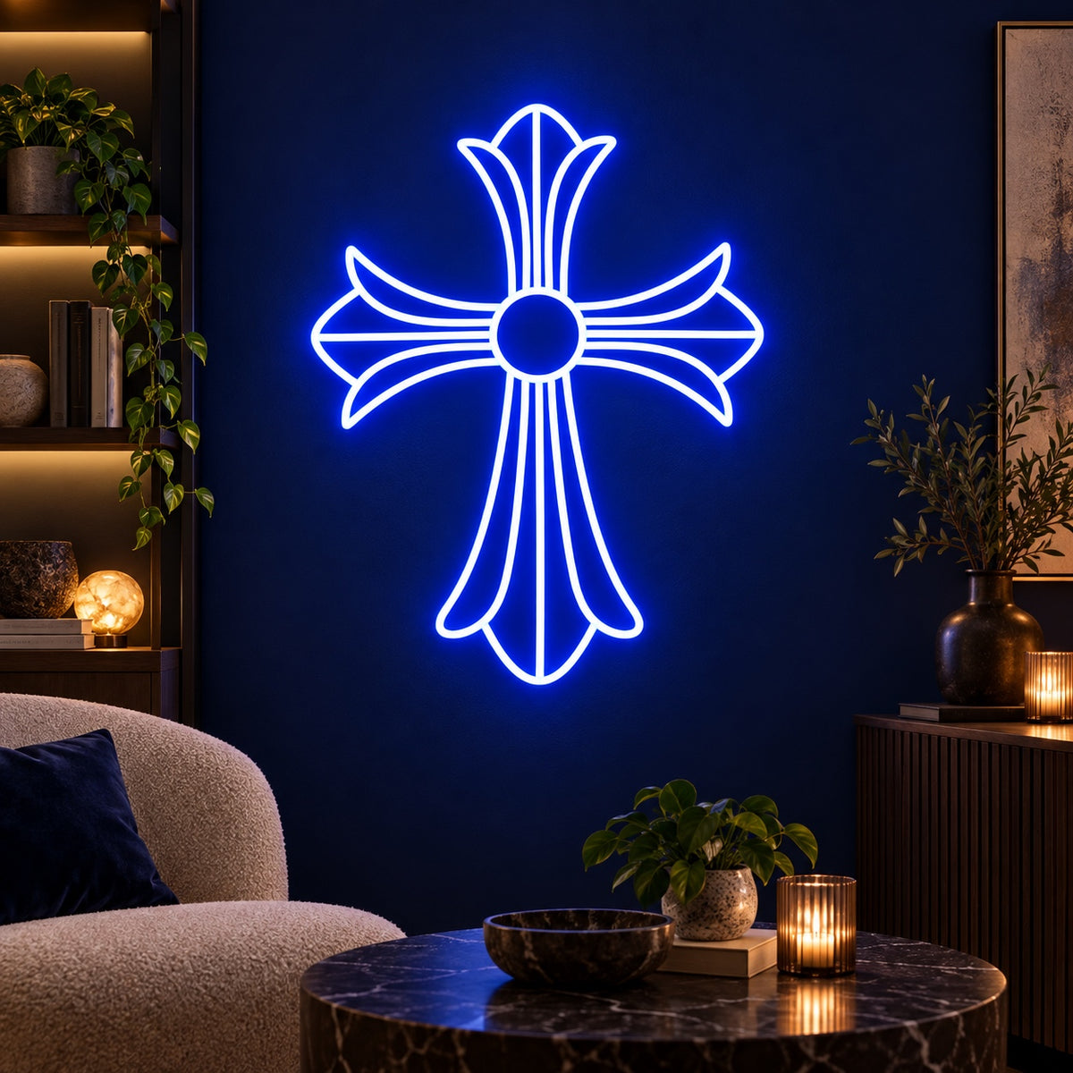 Cross Pattern LED Neon Sign, Dimmable Wall Light - Shineneon