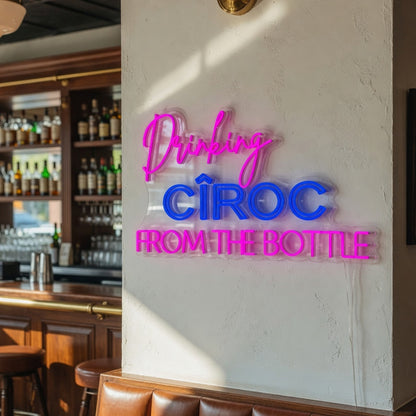 Drinking Ciroc From The Bottle LED Neon Sign - Shineneon