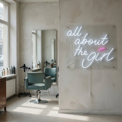 All About the Girl LED Neon Sign for Salon Light Up Business Decor - Shineneon
