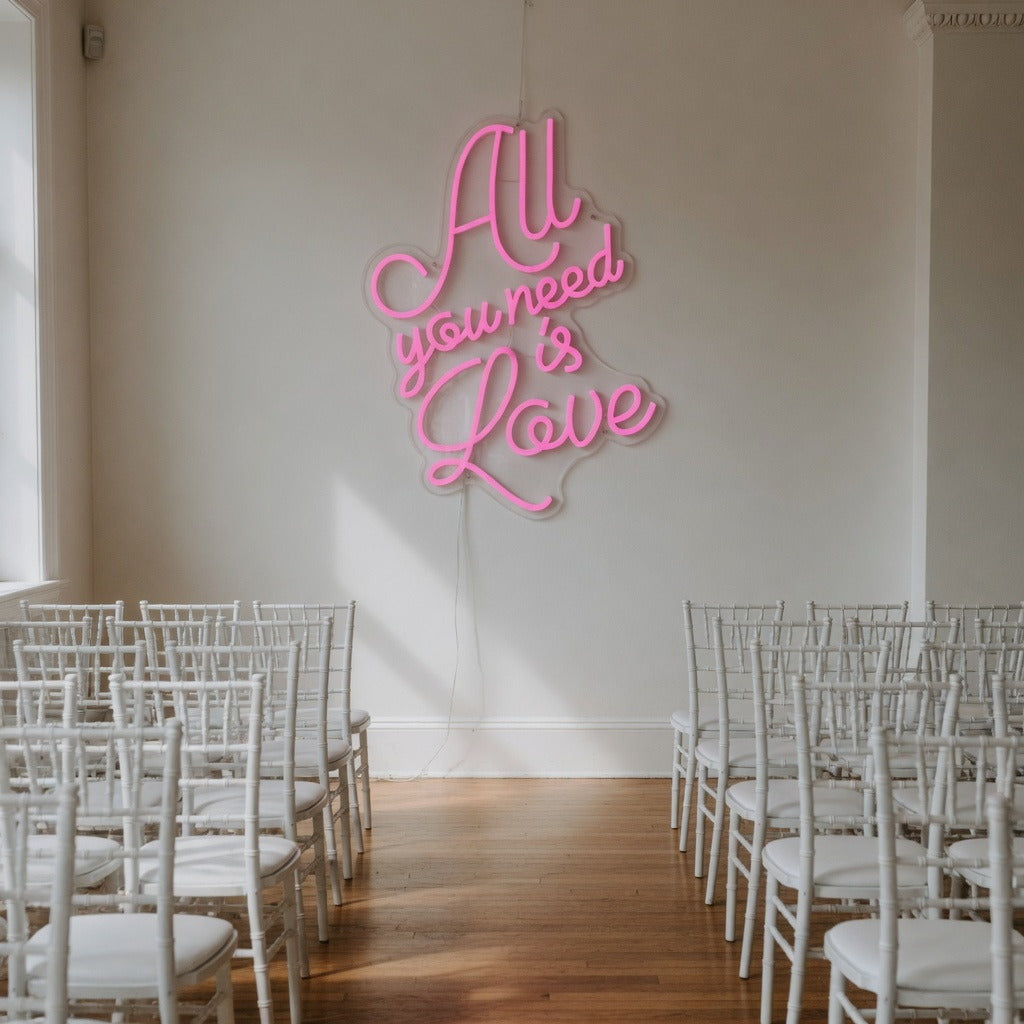 All You Need Is Love LED Neon Sign Swirl Script Design - Shineneon