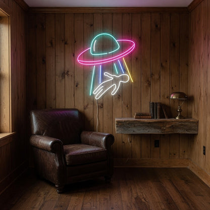 Alien Abduction LED Neon Sign for Man Cave Dimmable Wall Decor - Shineneon