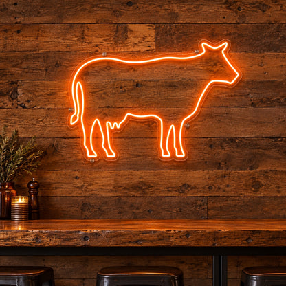 Cow LED Neon Sign Standing Cow Outline - Shineneon