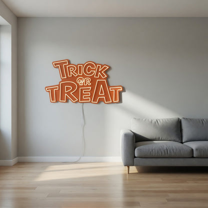 Trick or Treat LED Neon Sign Stacked Caps Design - Shineneon
