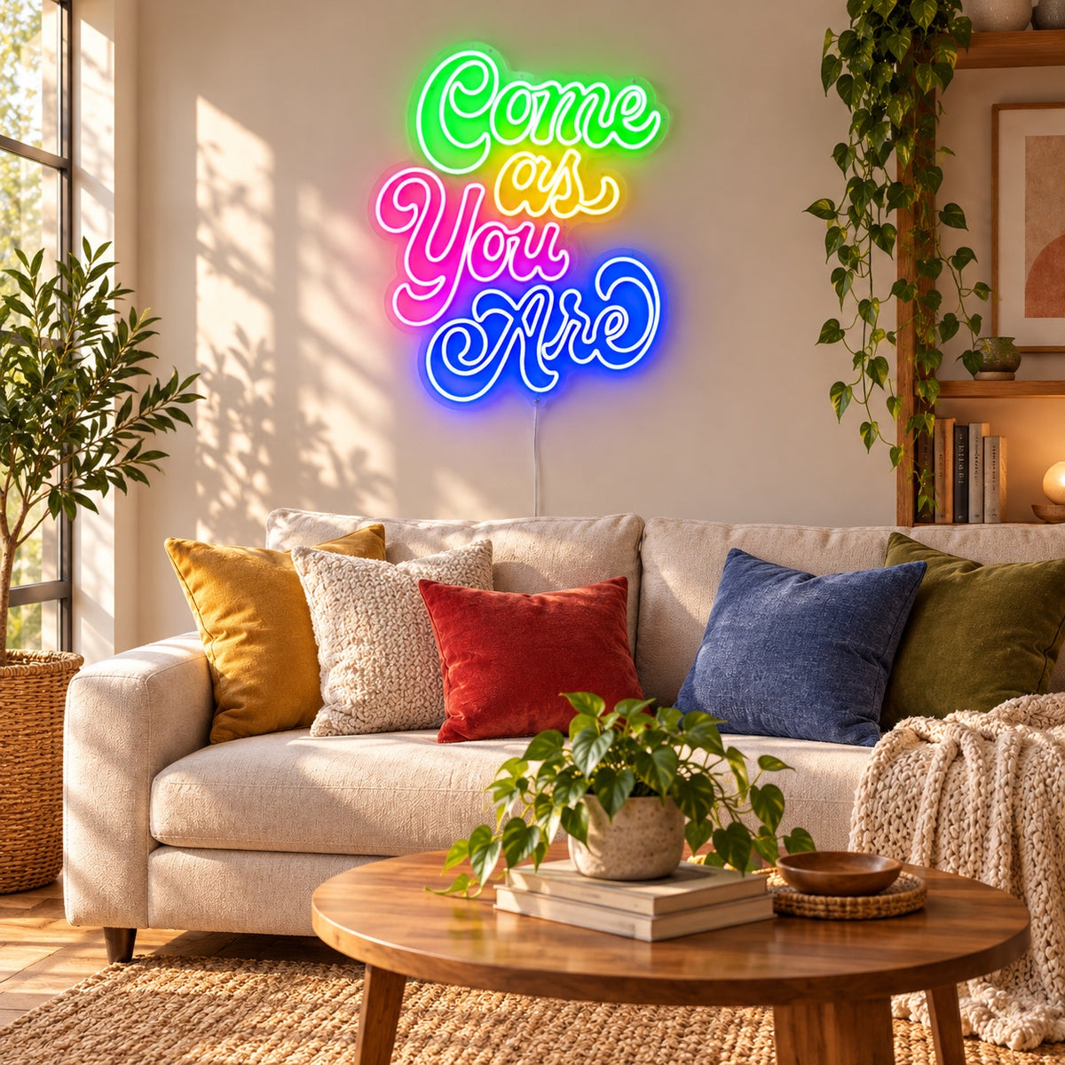 Come as You Are LED Neon Sign Cozy Lounge Script Wall Neon Signs - Shineneon