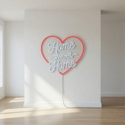 Home Sweet Home LED Neon Sign, Script with Dash Accents - Shineneon