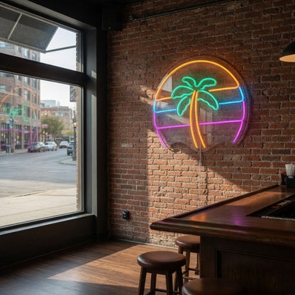 Palm Tree Rainbow LED Neon Sign for Bar Light Up Business Decor - Shineneon