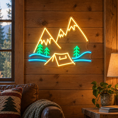 Mountain Camping Neon Sign - Shineneon