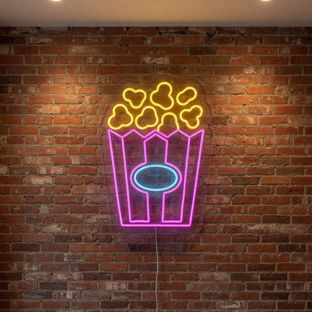 Popcorn LED Neon Sign Overflow Bucket Design - Shineneon