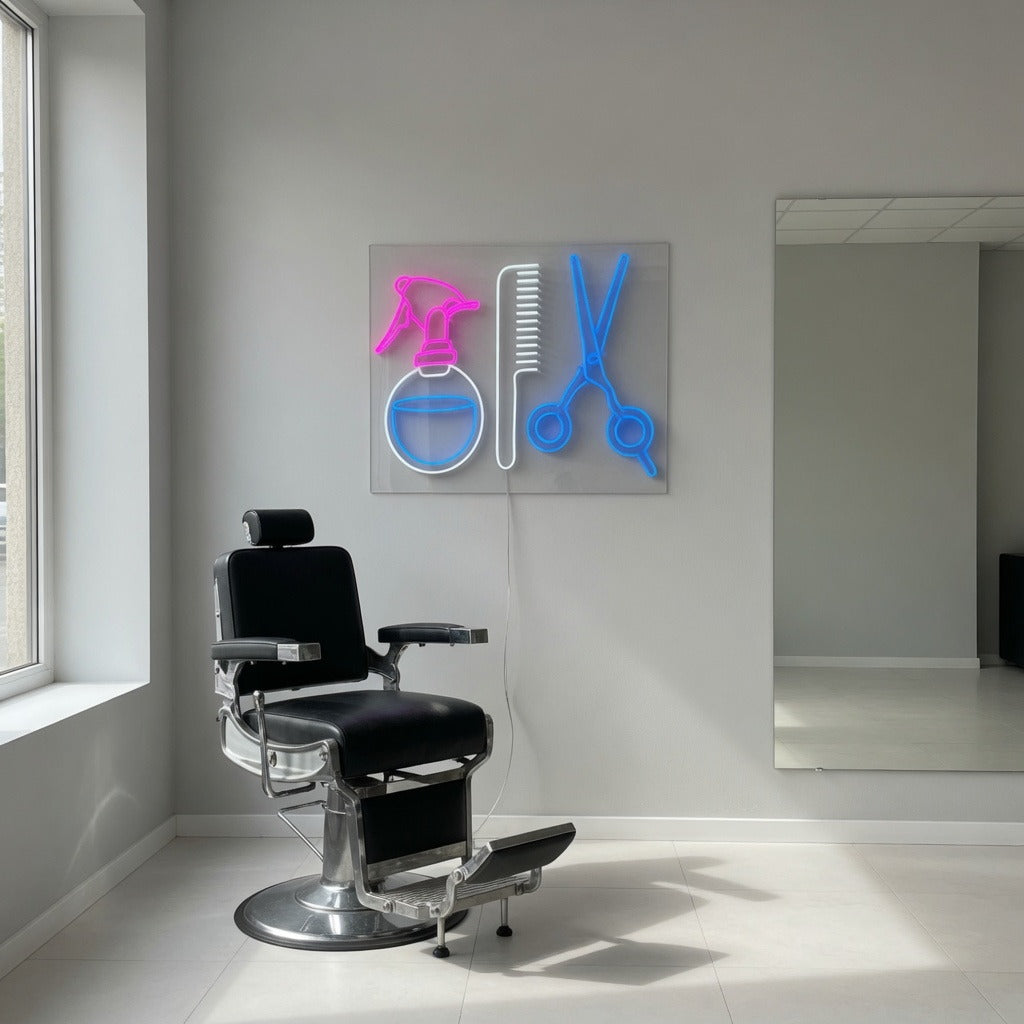 Barber Shop Hair Salon LED Neon Sign Dimmable Wall Light - Shineneon