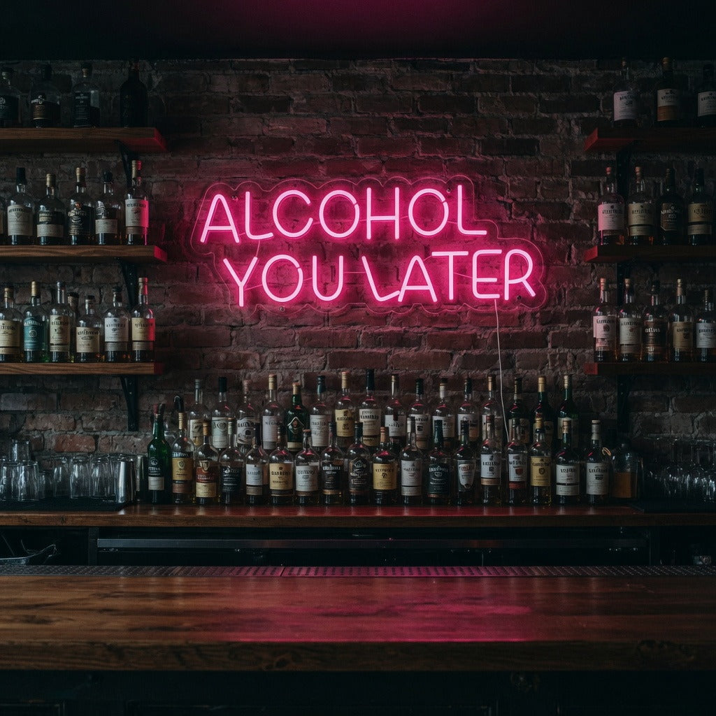 Alcohol You Later LED Neon Sign for Bar Light Up Business Decor - Shineneon