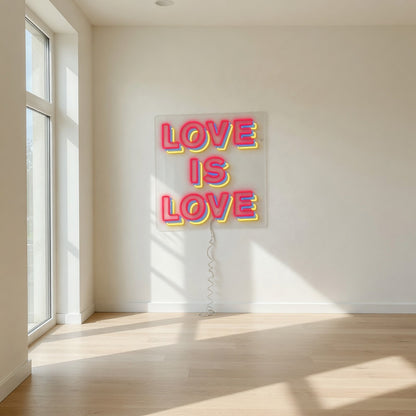 Love is Love LED Neon Sign Stacked Boxed Caps - Shineneon