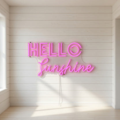 Hello Sunshine LED Neon Sign Stacked Two Tone Script - Shineneon