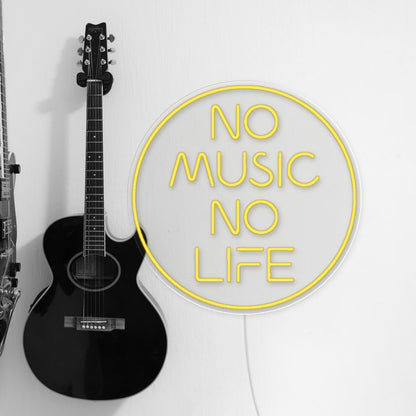 No Music No Life LED Neon Sign, Dimmable Wall Light - Shineneon