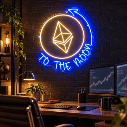 To The Moon LED Neon Sign Wall Neon Signs - Shineneon