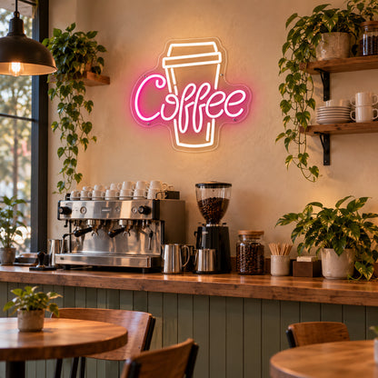 Takeout Coffee Script LED Neon Sign - Shineneon