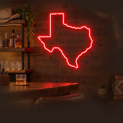 Texas State Map LED Neon Sign - Shineneon