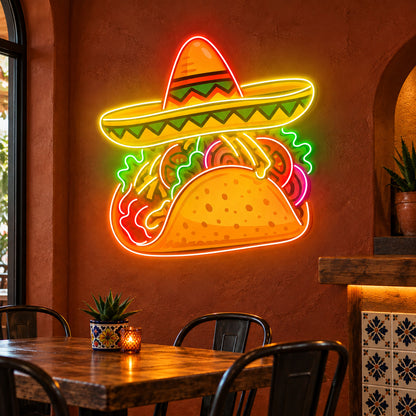 Sombrero Taco LED Neon Sign - Shineneon