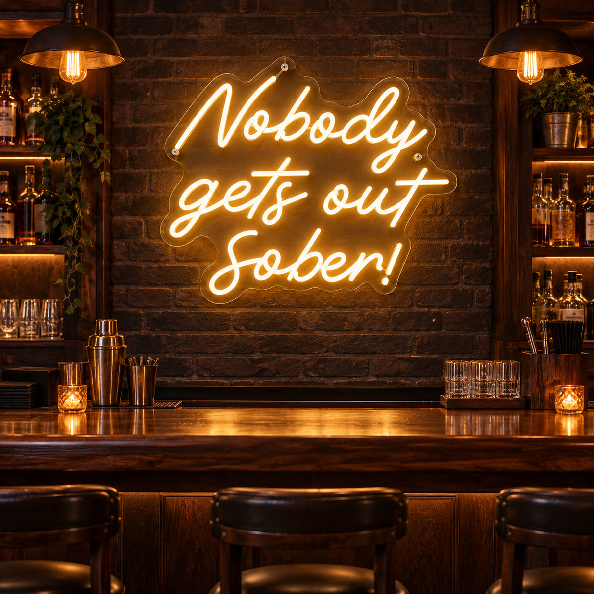 Nobody Gets Out Sober LED Neon Sign Wall Neon Signs - Shineneon
