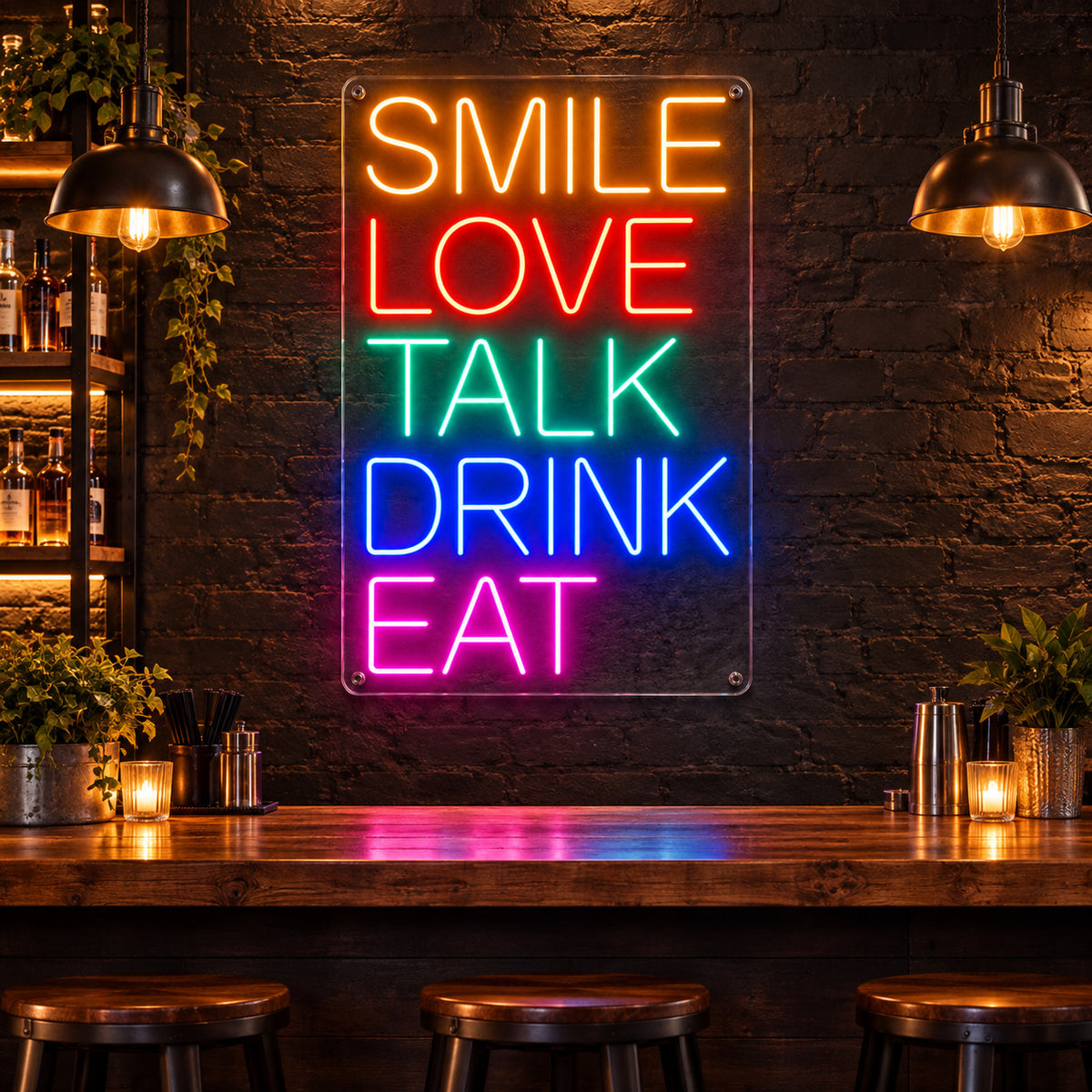 Smile Love Talk Drink Eat LED Neon Sign Wall Neon Signs - Shineneon