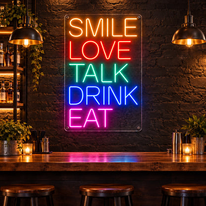 Smile Love Talk Drink Eat LED Neon Sign Wall Neon Signs - Shineneon