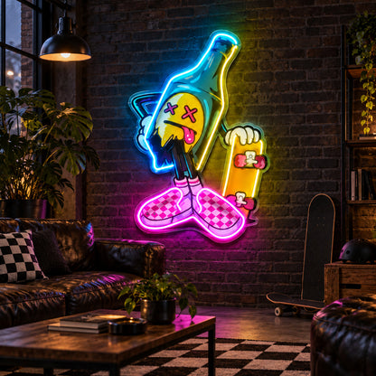 Skateboarding Skull LED Neon Sign - Shineneon