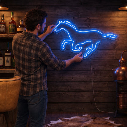 Running Horse Vintage LED Neon Sign Wall Neon Signs - Human Interaction